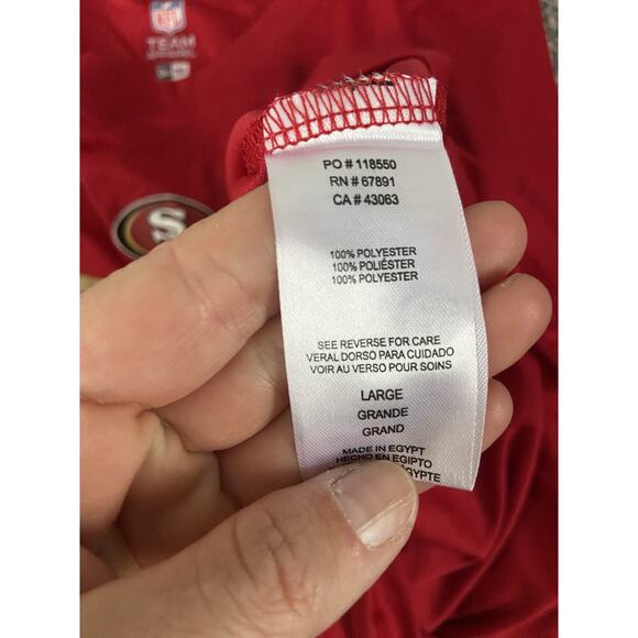 Men’s San Francisco 49ers Long Sleeve Dri Fit Shirt Red Size Medium NFL NWT - Picture 3 of 6